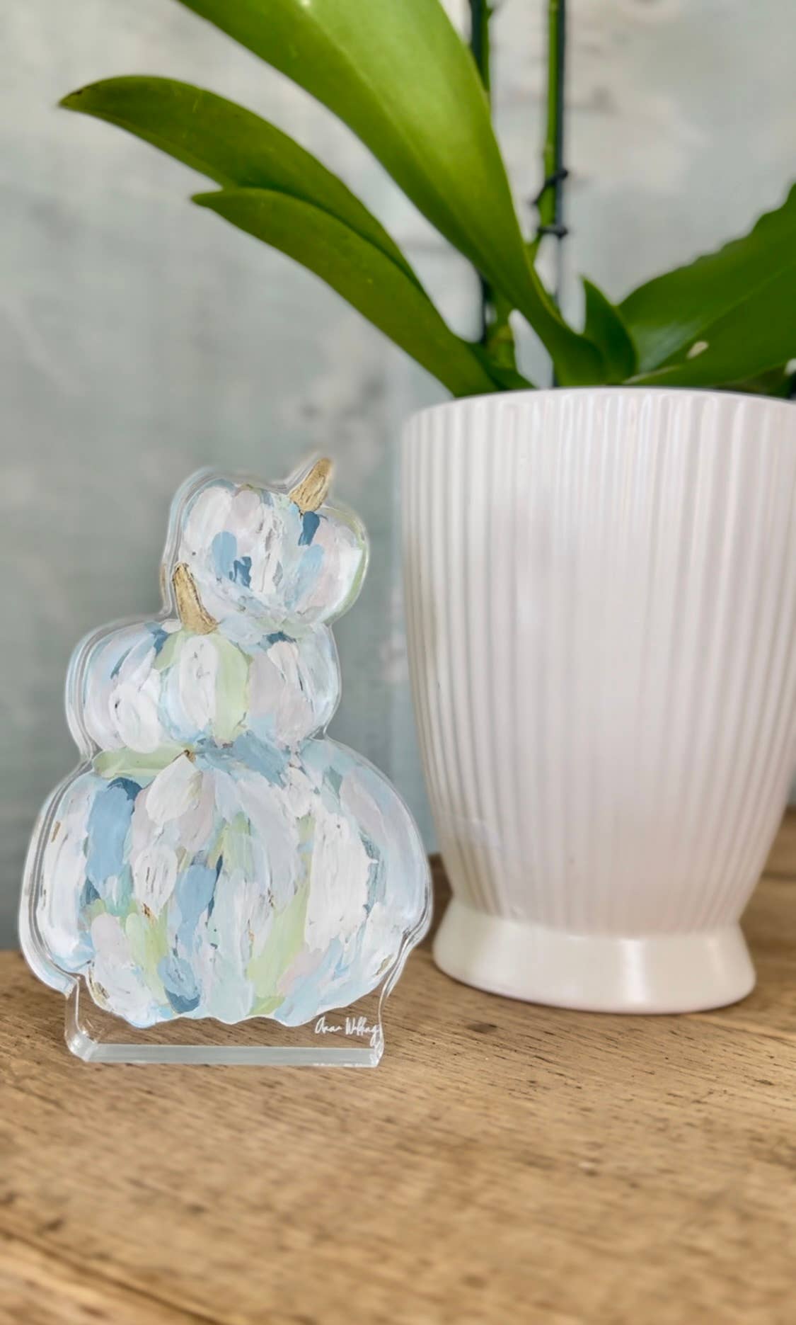 Blue Tipsy Pumpkin Stack
