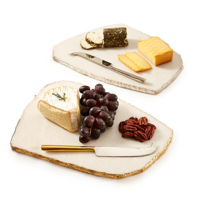 Marble Cheese Plate & Knife