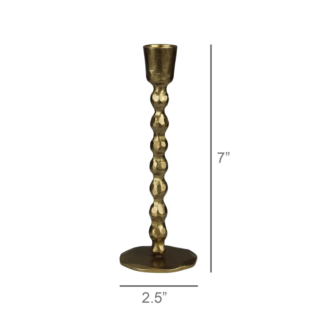 Beaded Stem Taper Holder, Brass - Medium