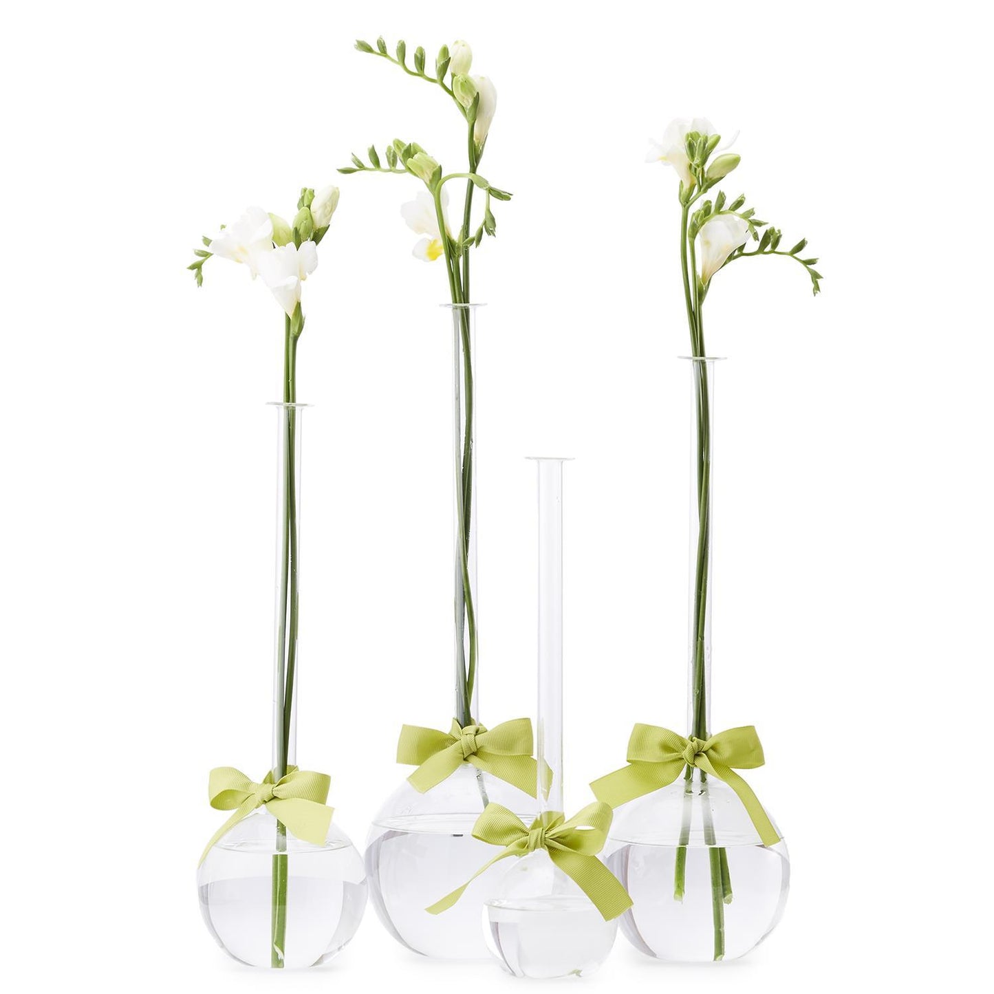 Bubble Vases with Green Ribbon