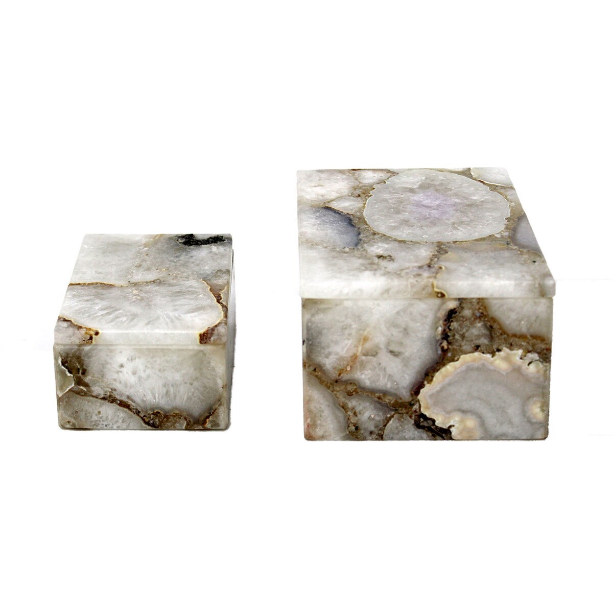 White Agate Decorative Box