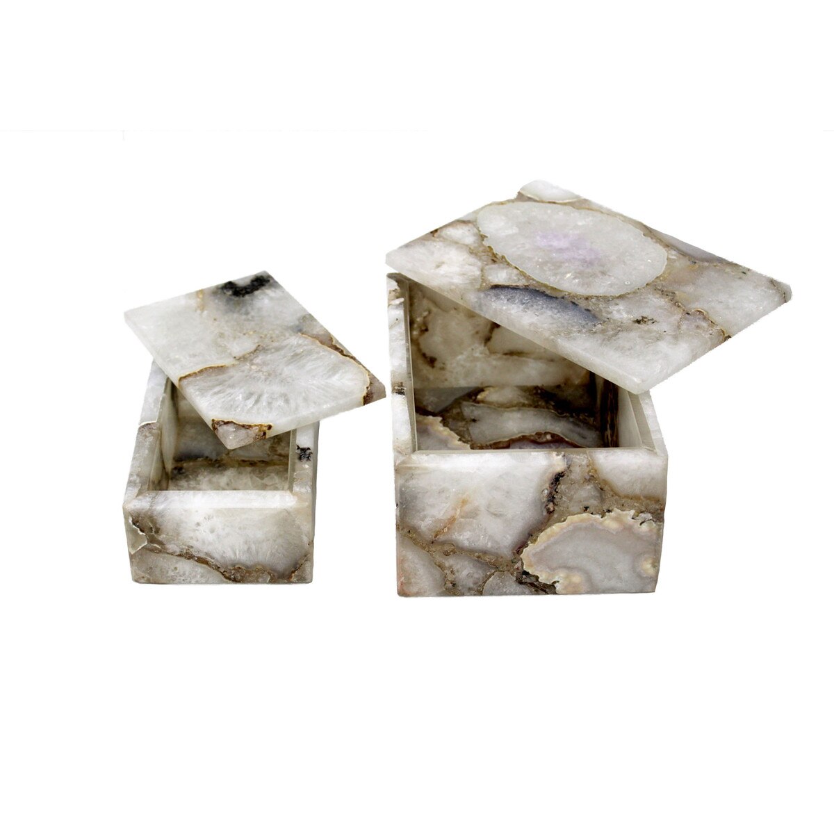 White Agate Decorative Box