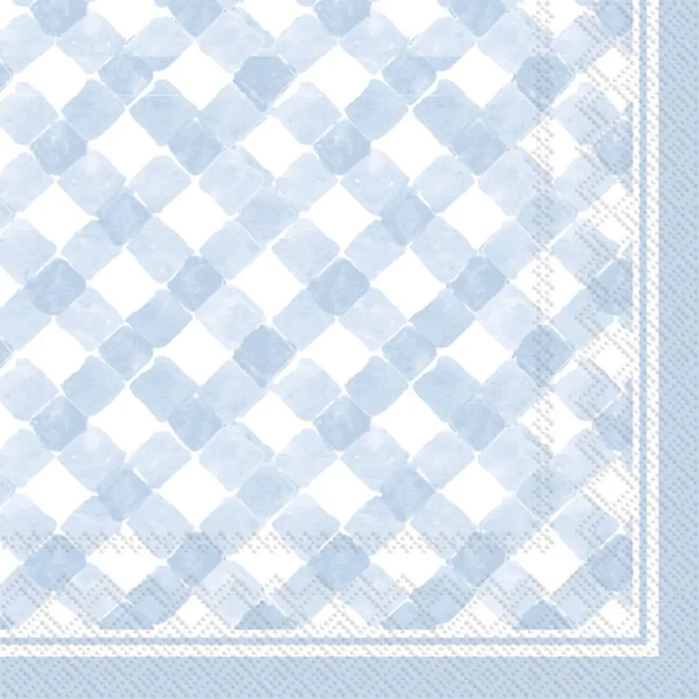 Blue Gingham Cocktail Napkins