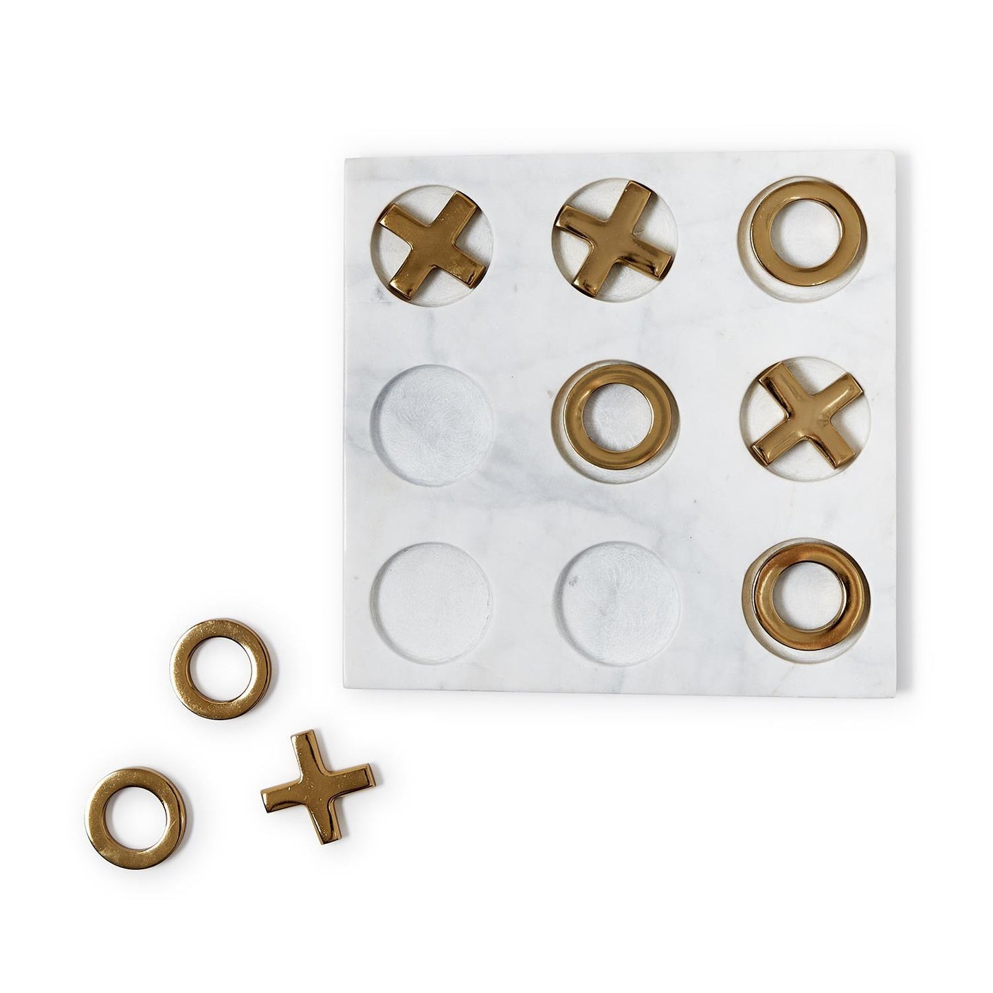 Marble Tic-Tac-Toe with Gold