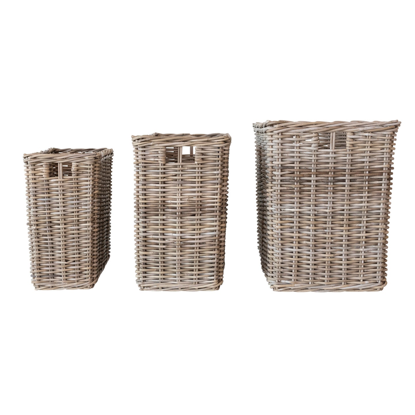 Wicker Rectangle Baskets with Handles
