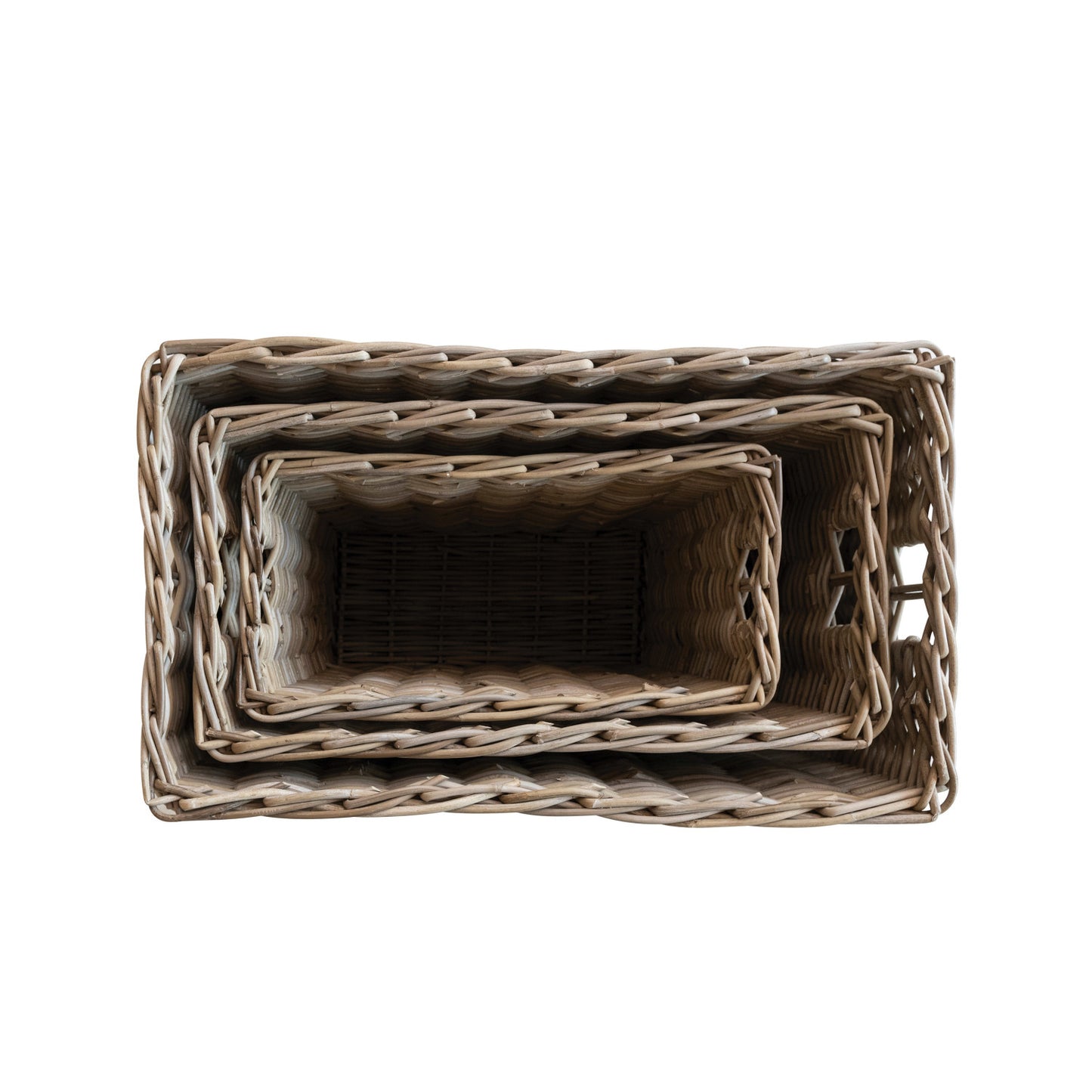 Wicker Rectangle Baskets with Handles
