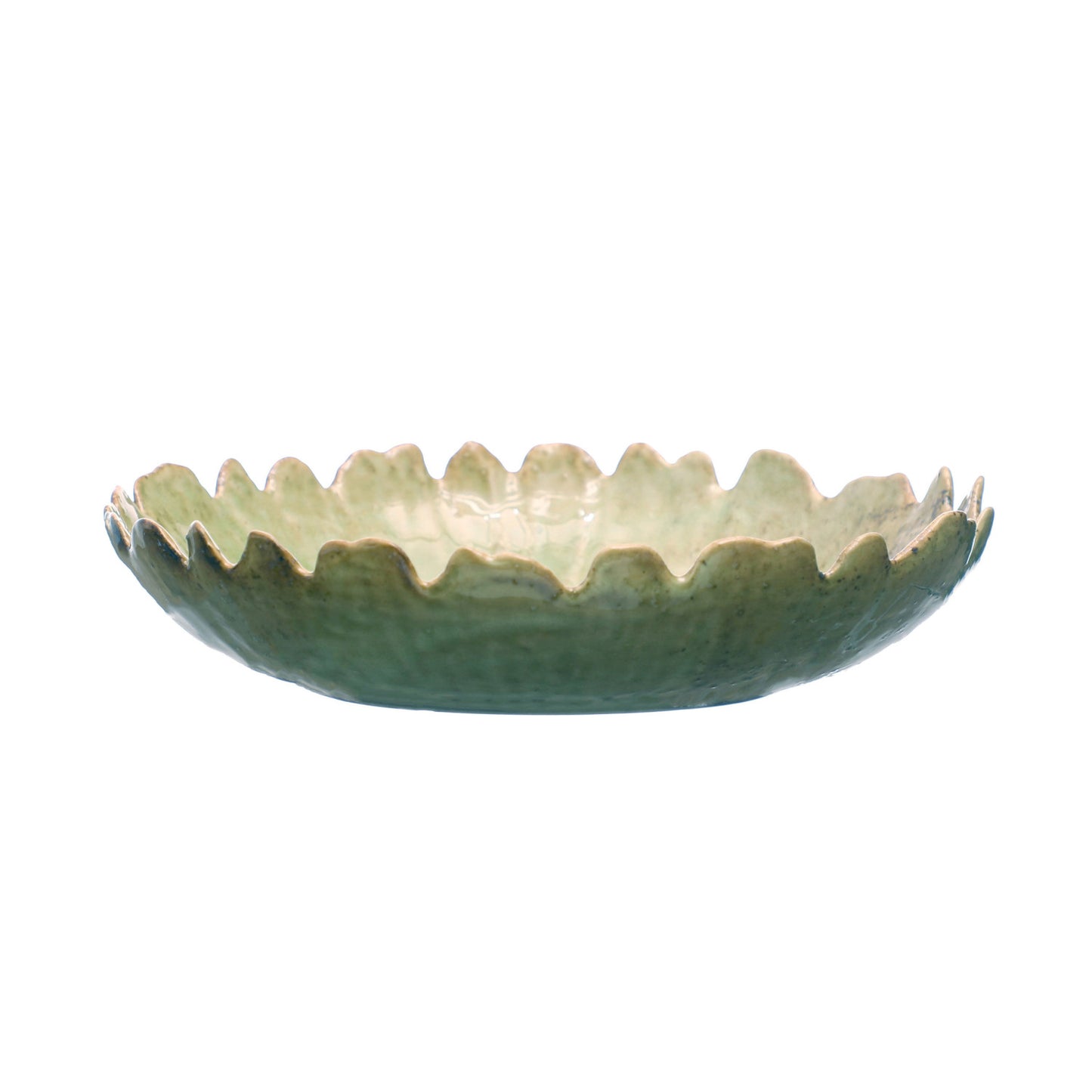 Rustic Stoneware Shallow Bowl