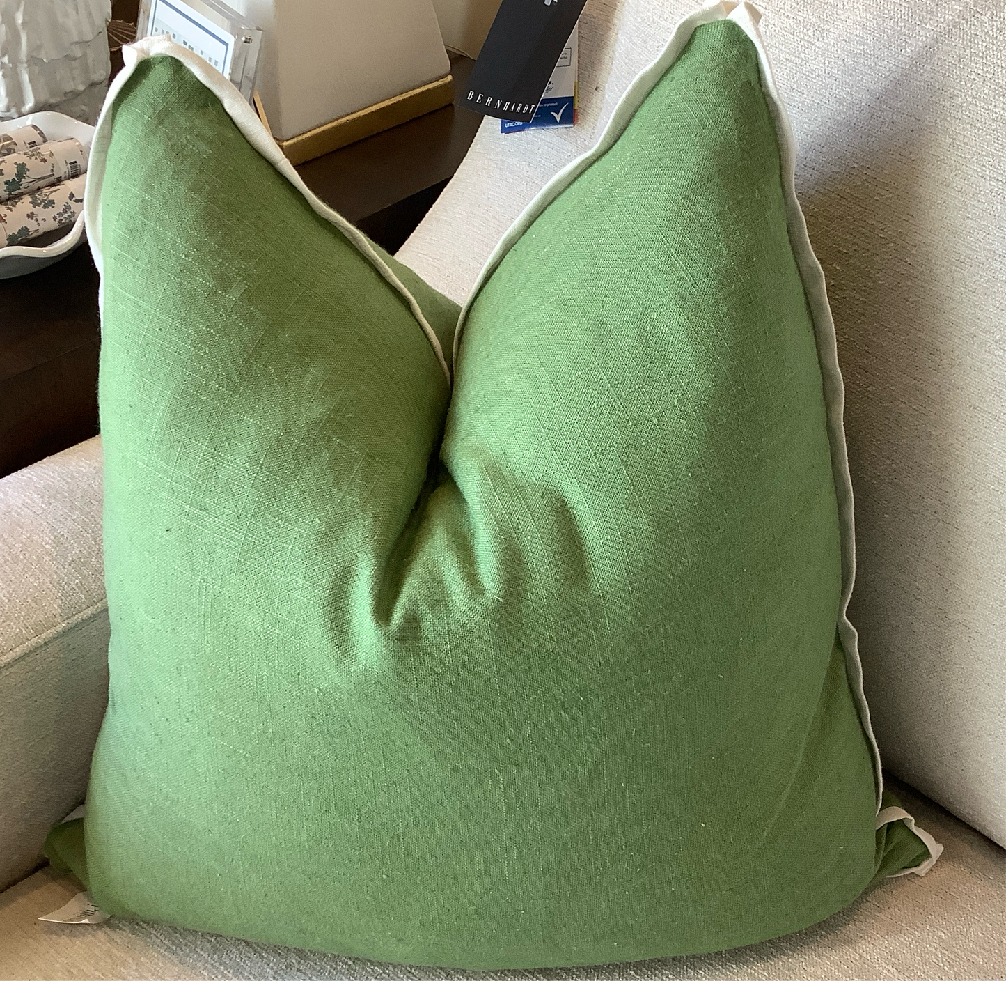 Linen Pillow with Butterfly Flange