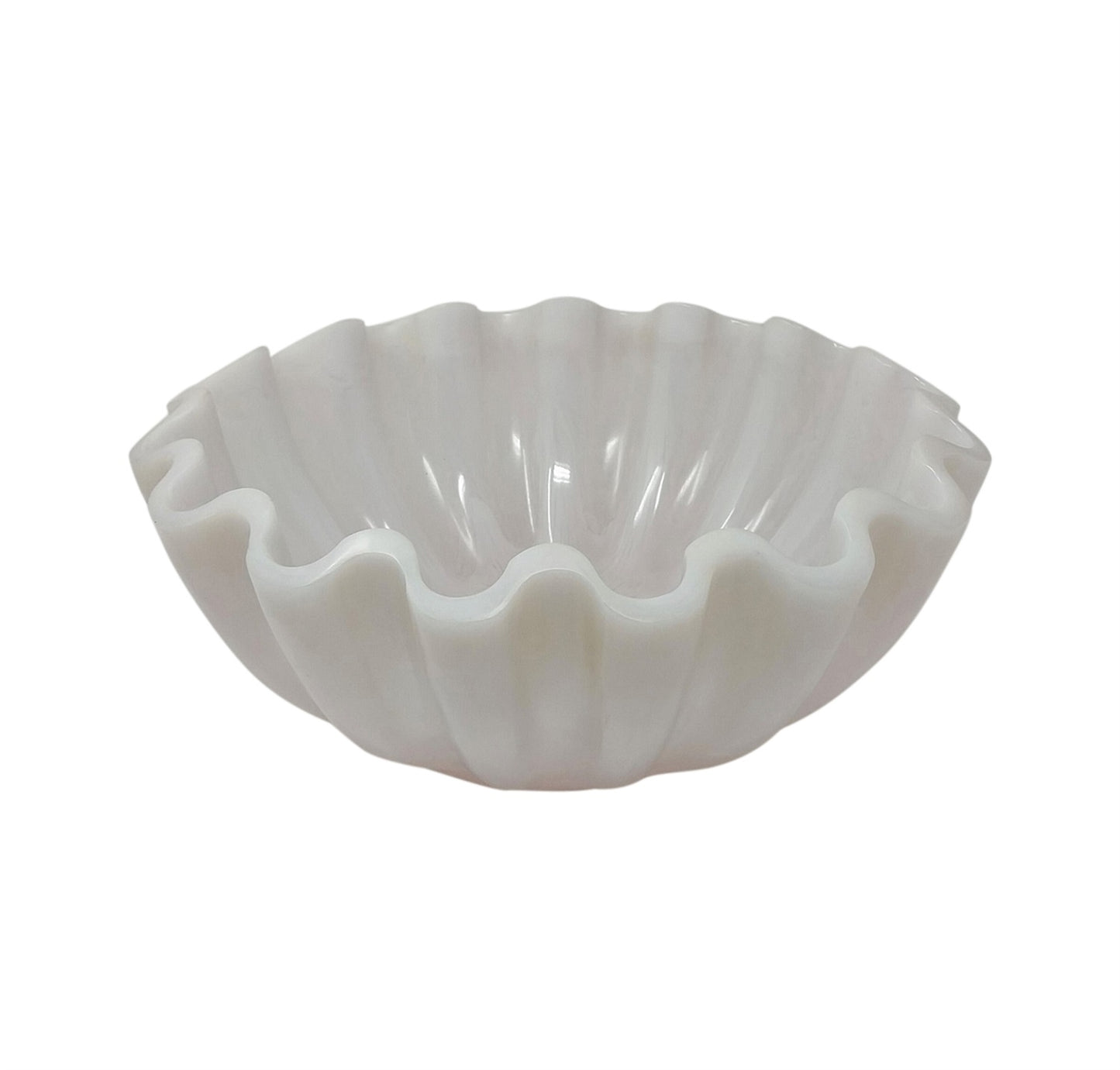 White Wavy Salad Bowl