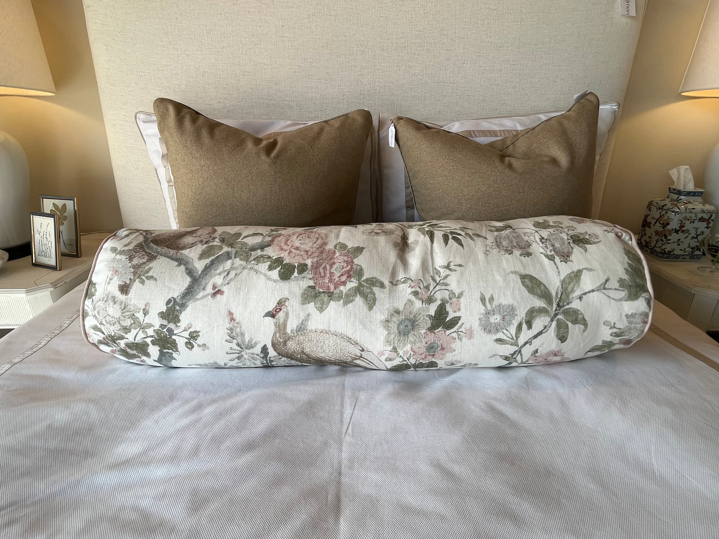 Custom Broughton Rose Bolster