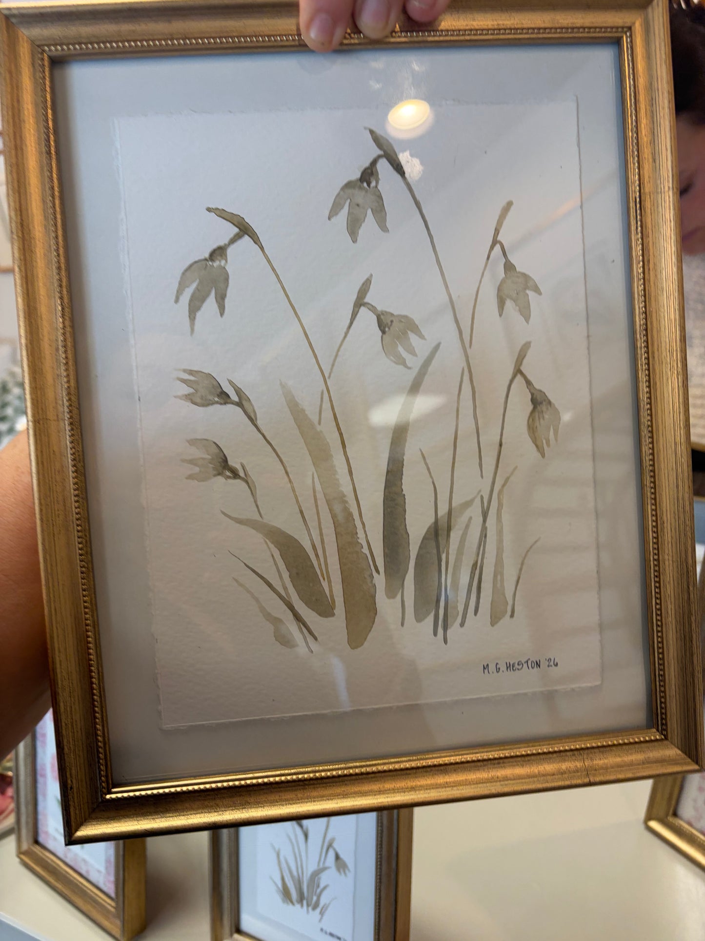 MGH Gold framed botanical 8 x 10