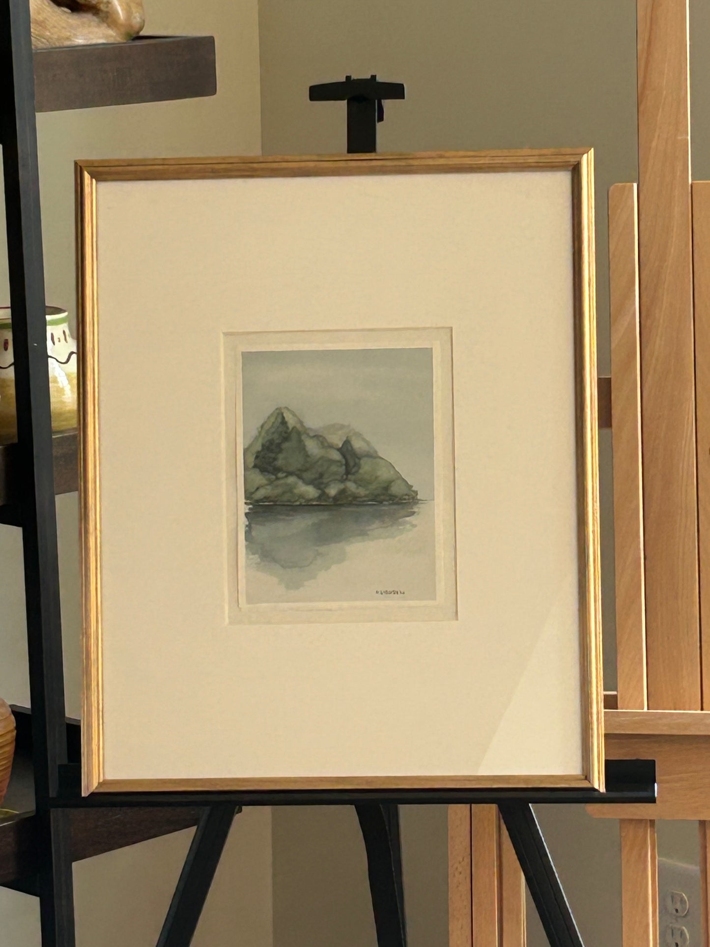 Tranquil trees in blue ll watercolor