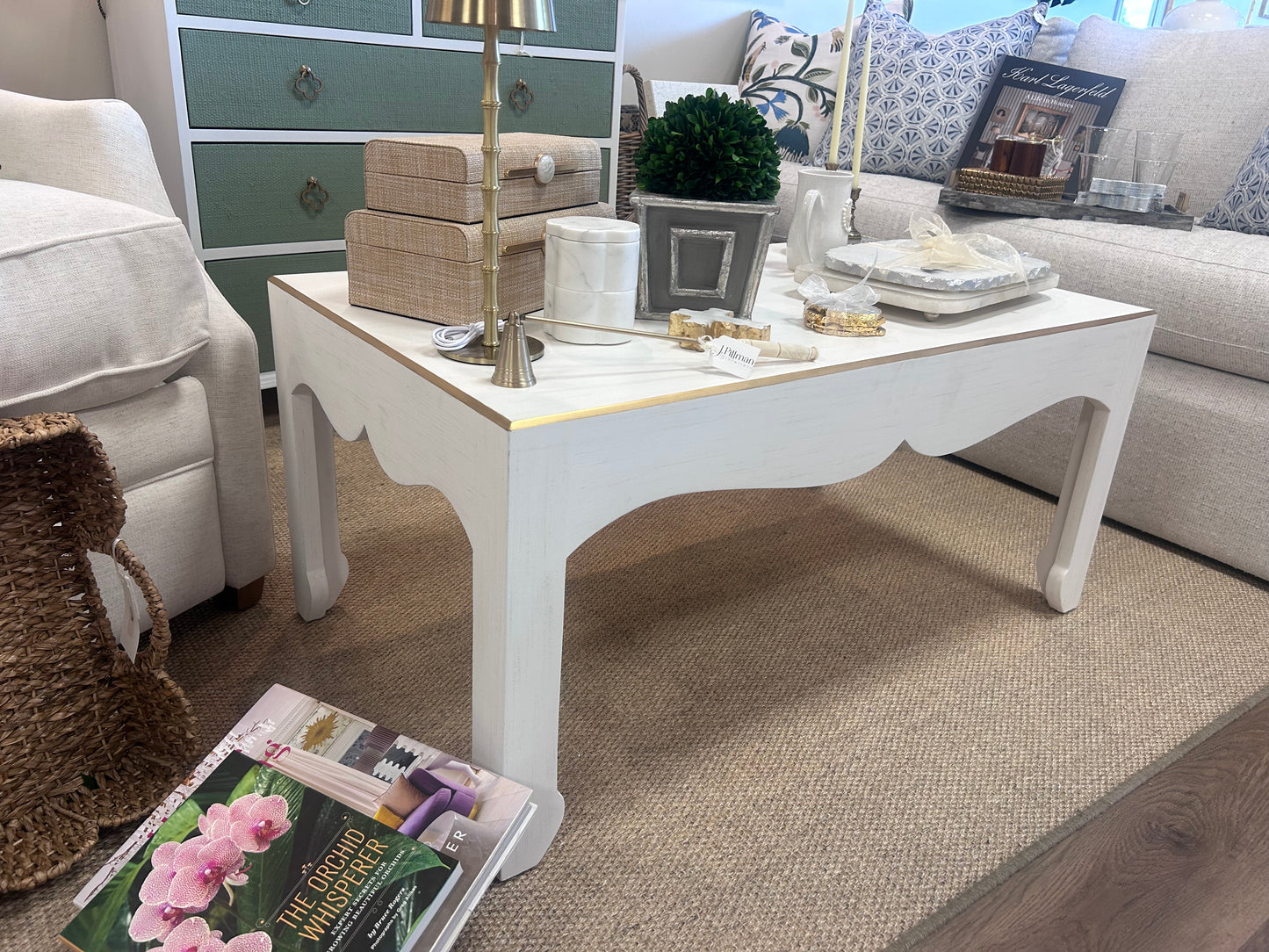 Warren Cocktail Table White Gold