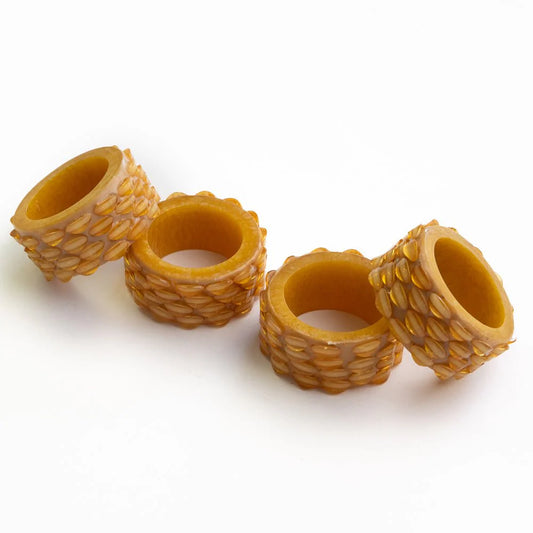 Mustard Beaded Napkin Rings