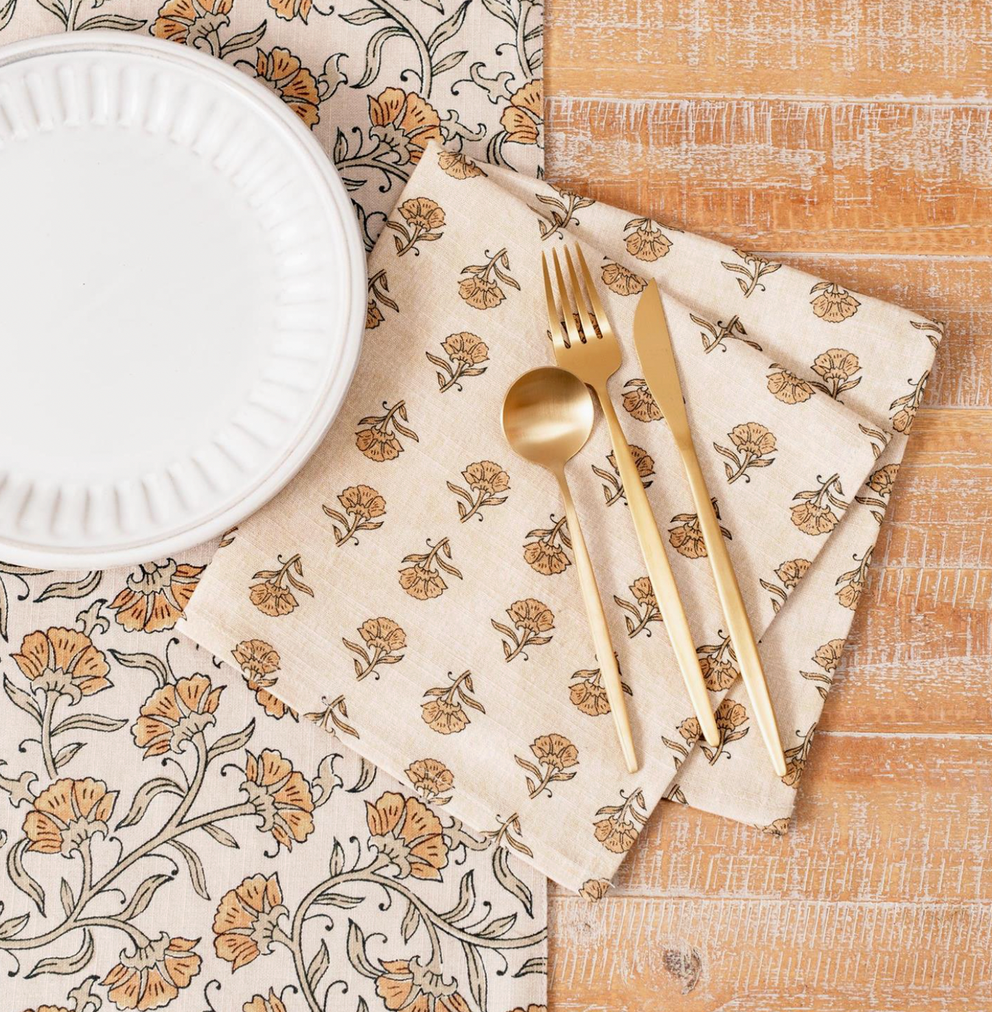 Mustard Block Print Napkins