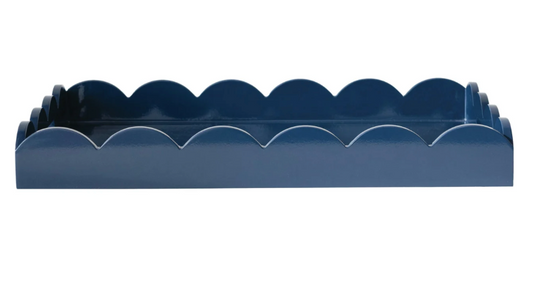 Navy Scalloped Tray