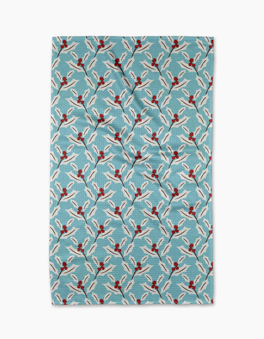 Winter Holly Tea Towel