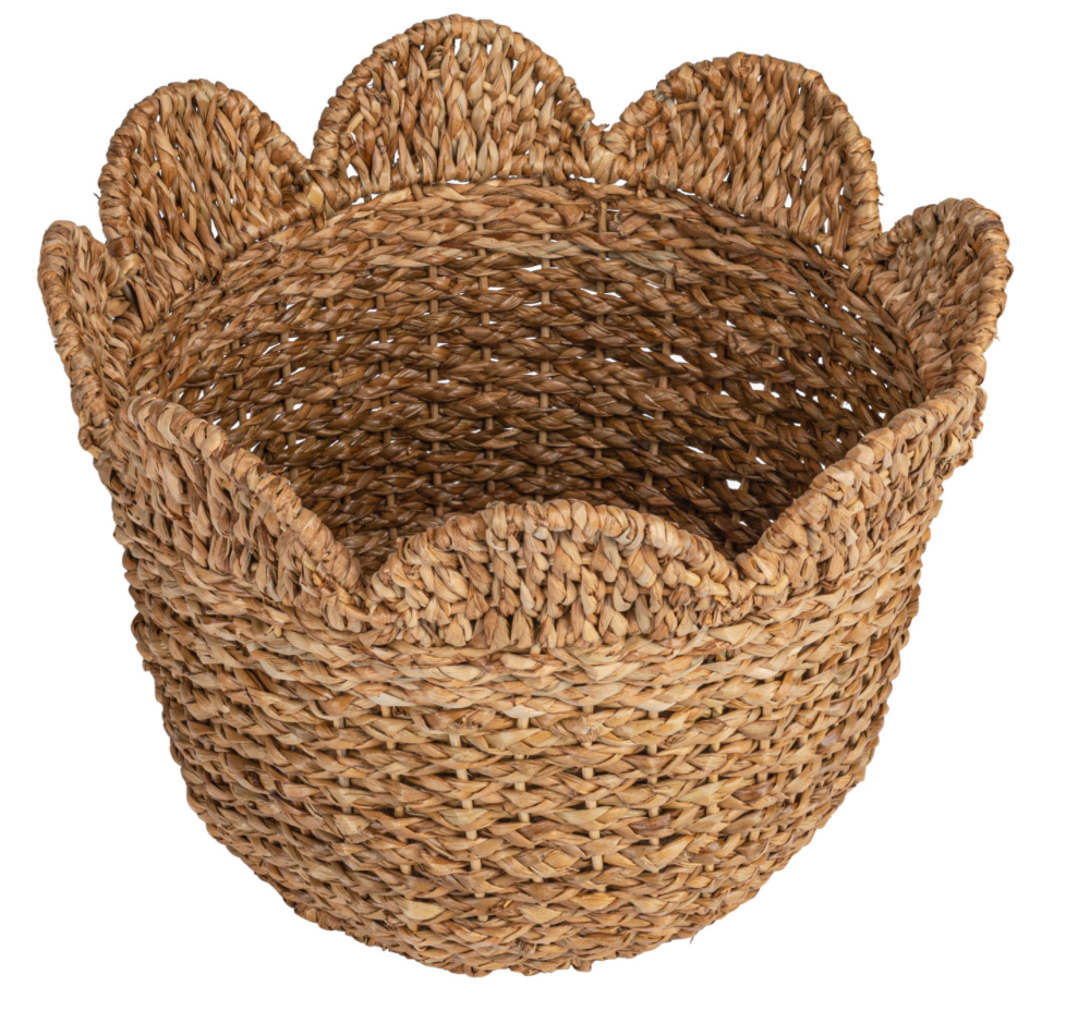 Small Scalloped Rattan Basket