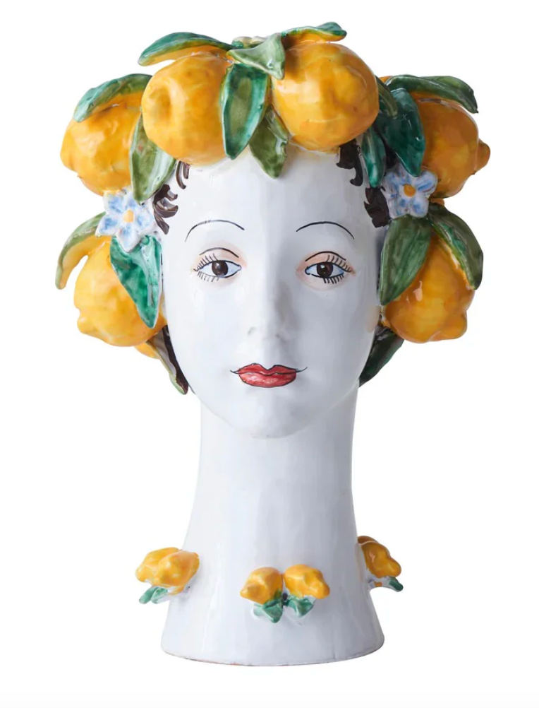 Ceramic Head with Lemon Decor