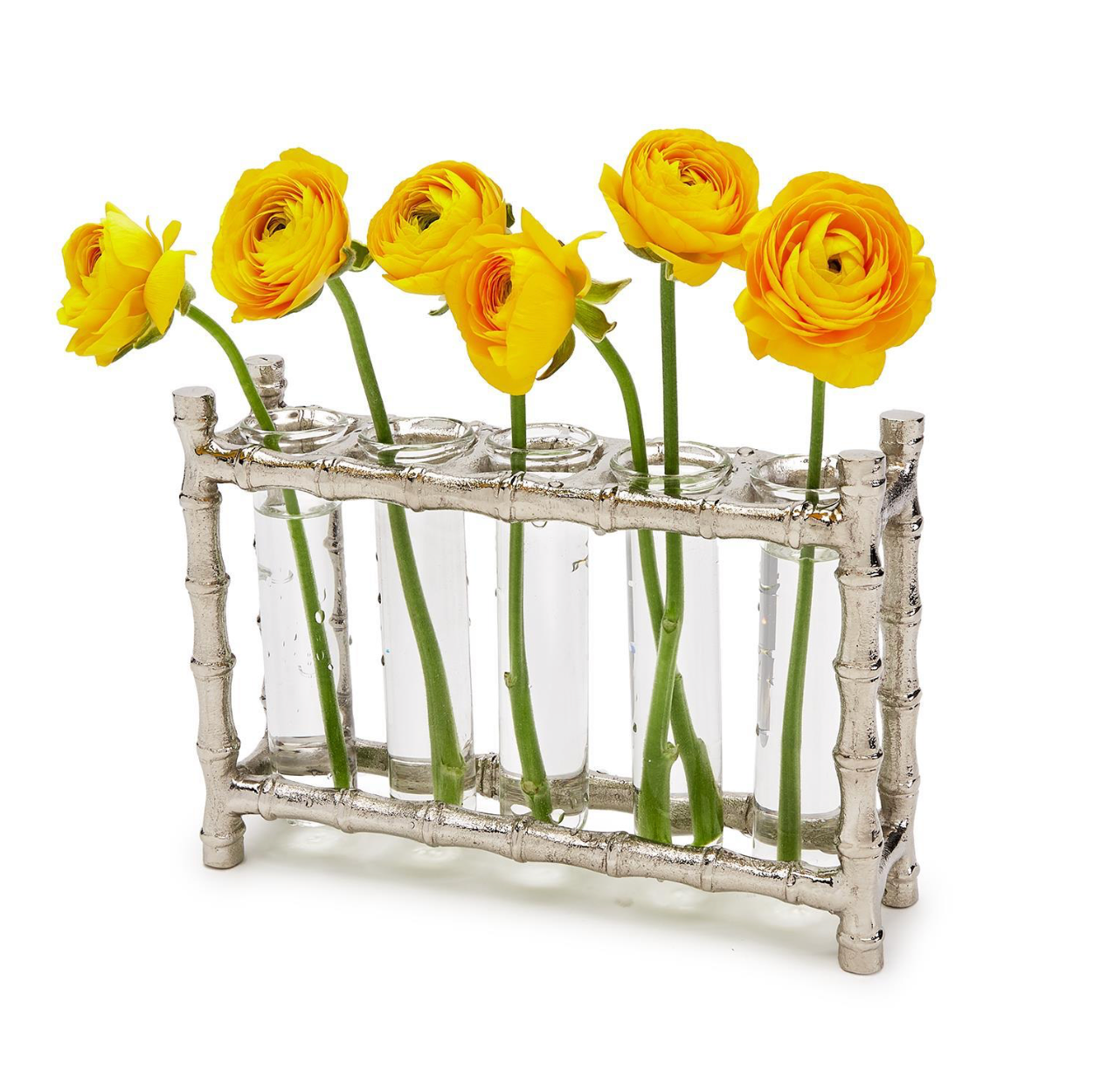 Silver Bamboo Bud Vase Set