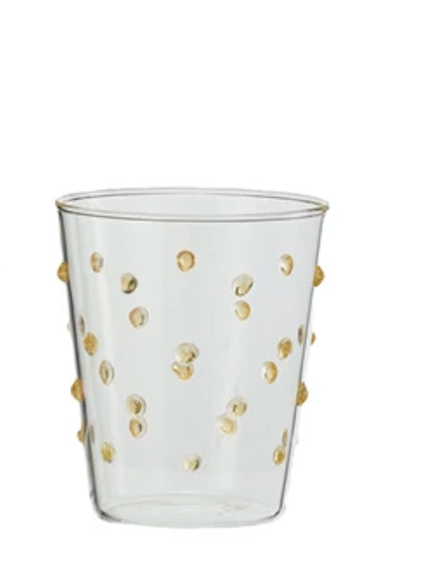 Drinking Glass with Raised Dots