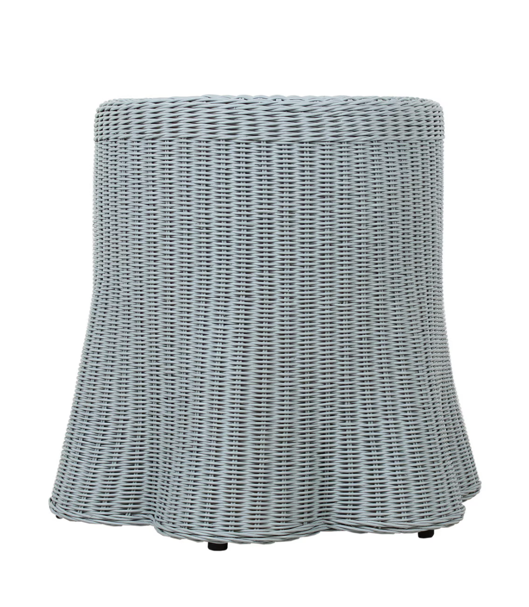 Blue Rattan Side Table