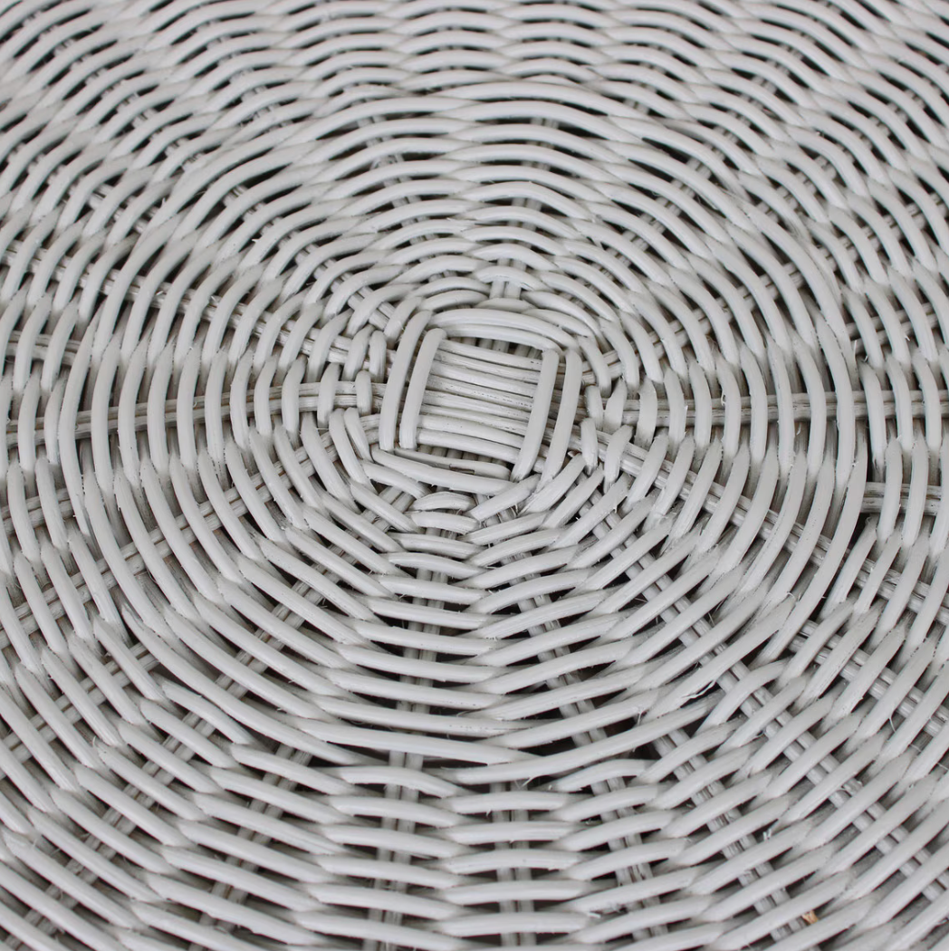 Blue Rattan Side Table