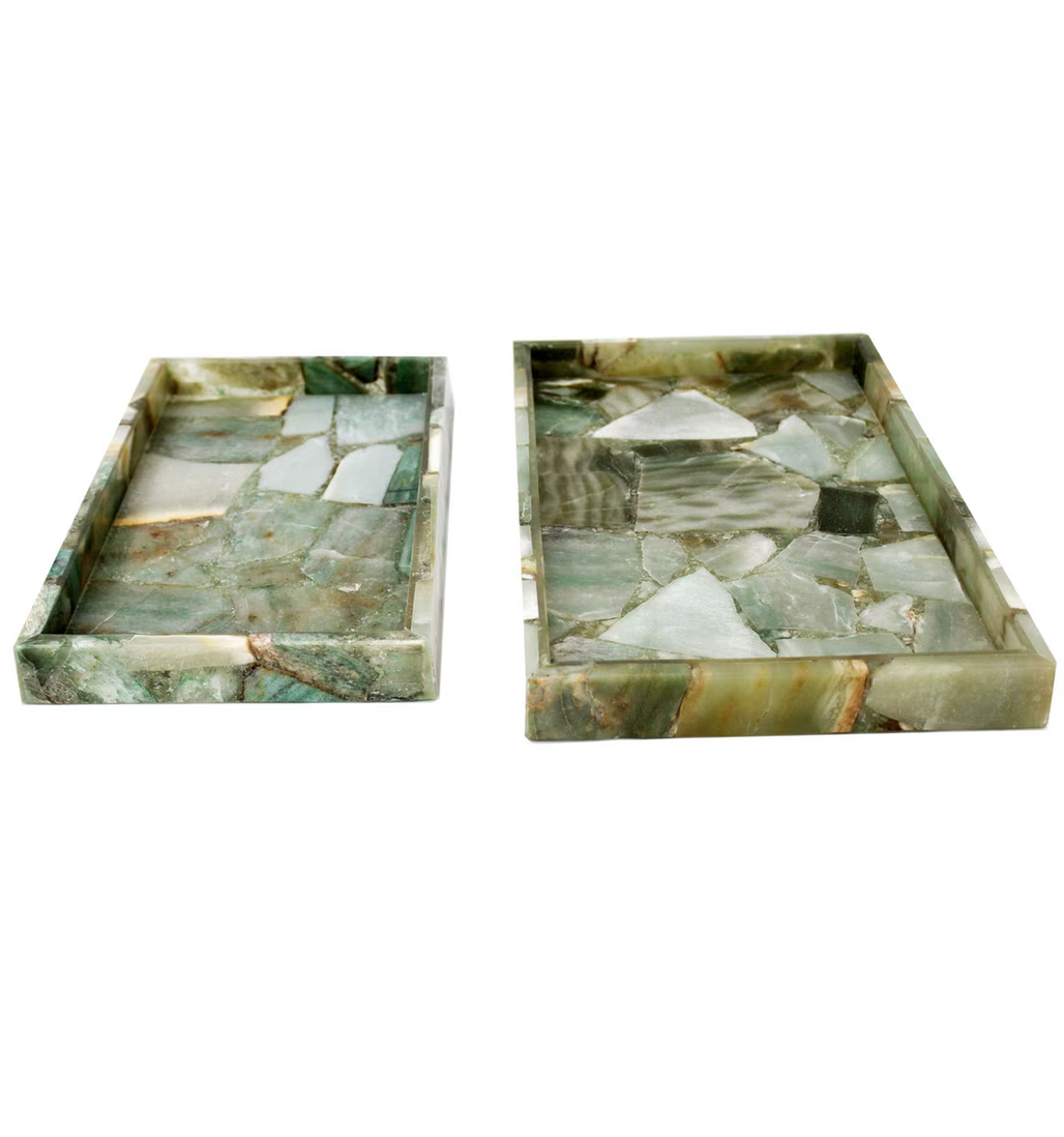 Green Agate Decorative Tray