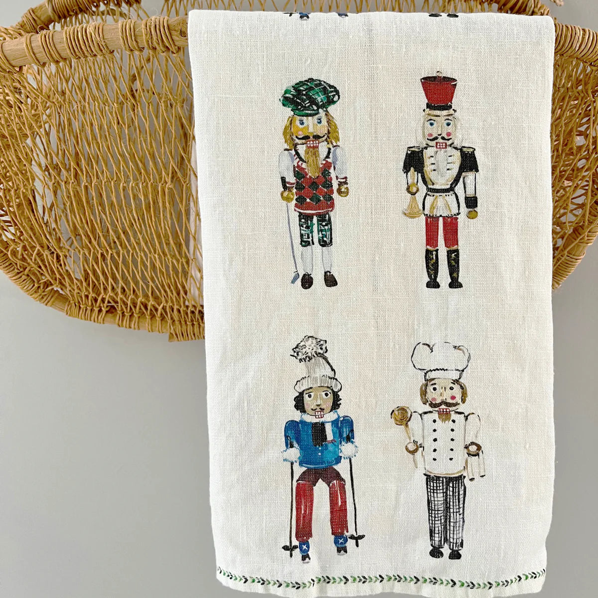 Linen Nutcracker Tea Towel