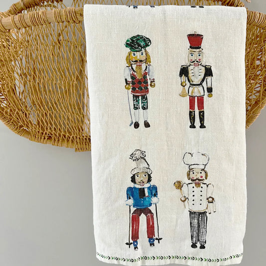 Linen Nutcracker Tea Towel