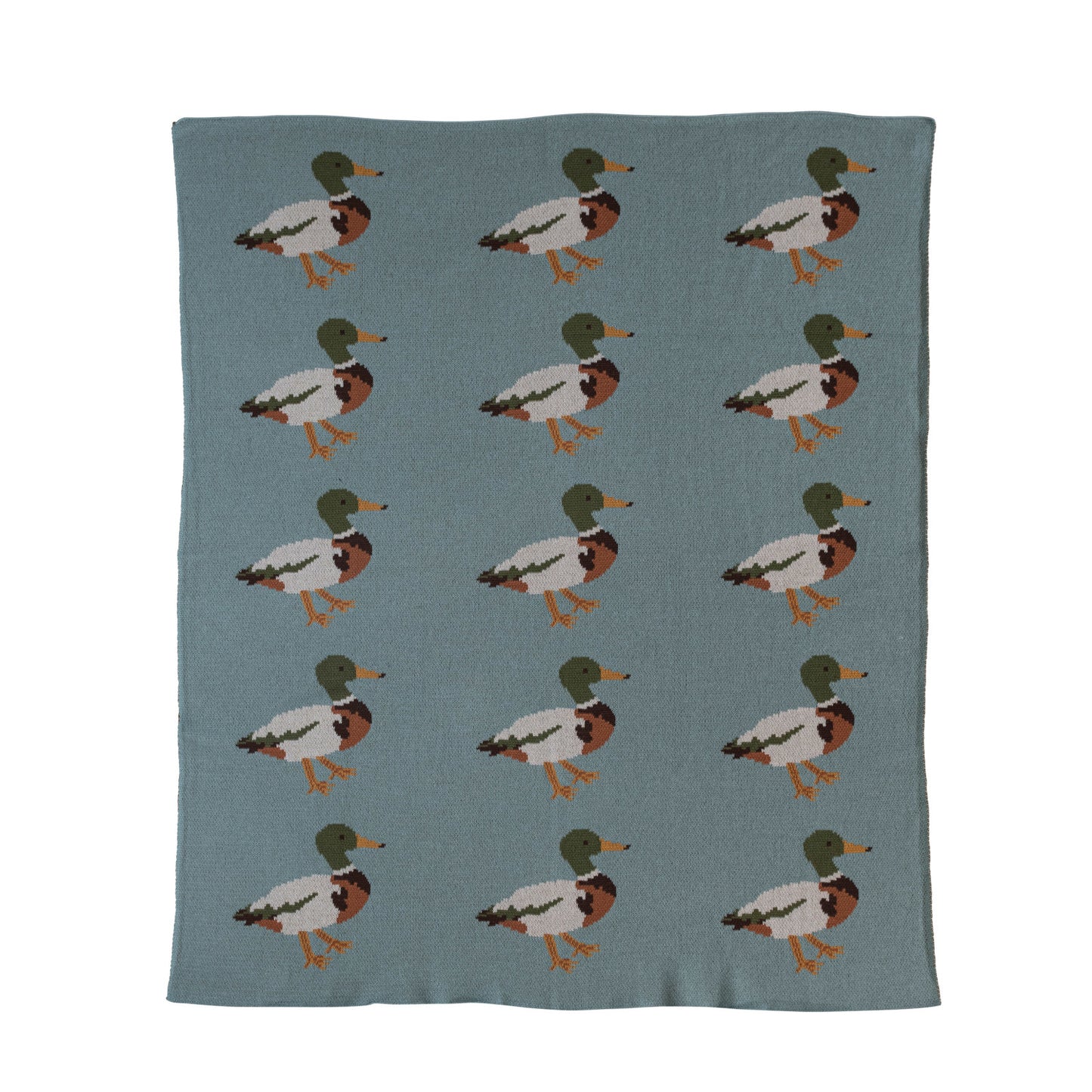 Knit Baby Blanket with Ducks
