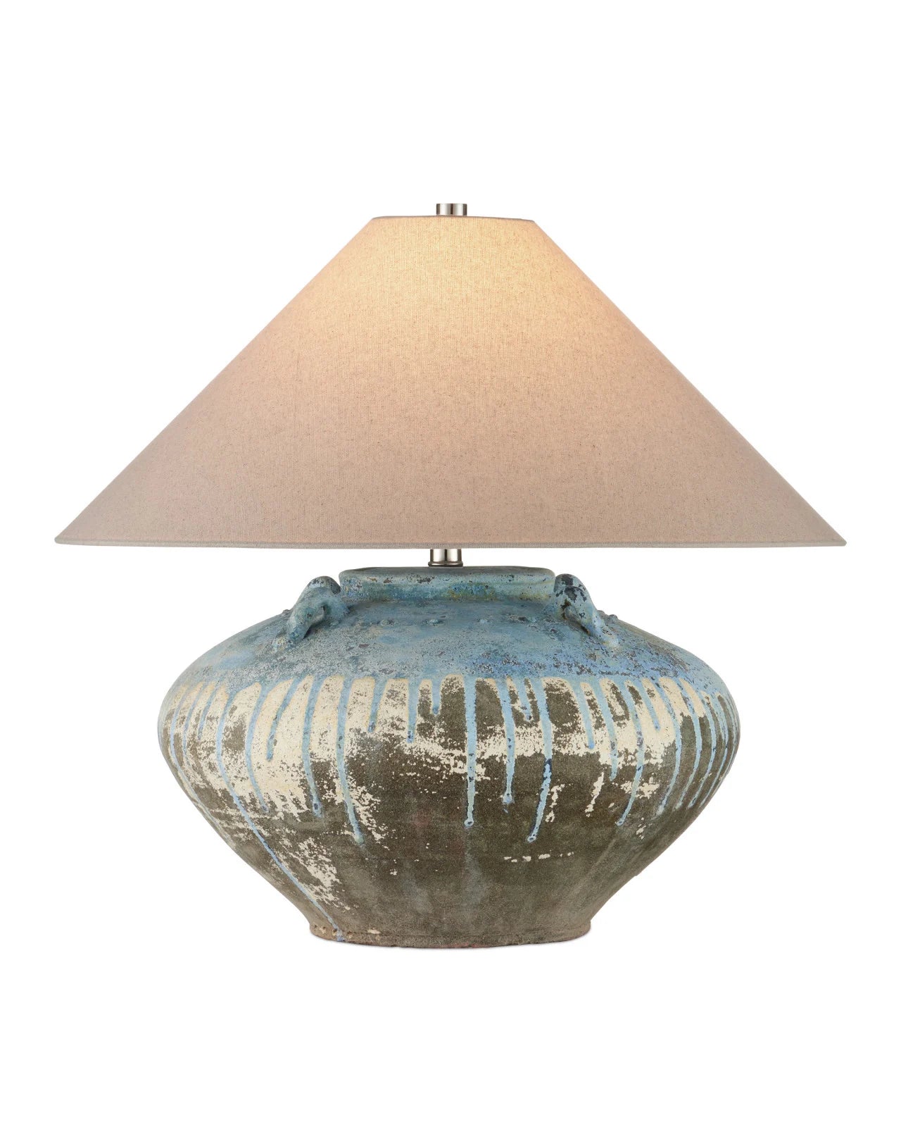 Antique Blue Drip Lamp