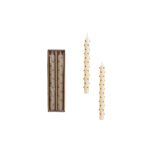 Unscented Taper Candles with Gold