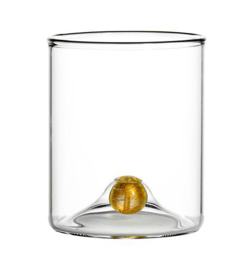 Old Fashioned Glass with Gold Pearl