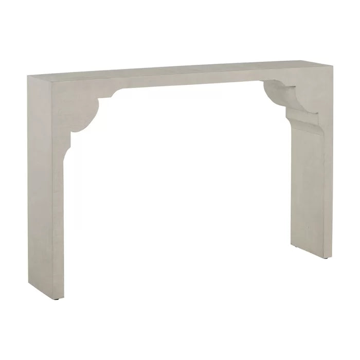 White Rafia Console Table