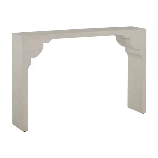 White Rafia Console Table