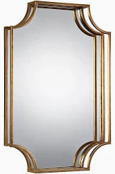 Beveled Antiqued Gold Leaf Mirror