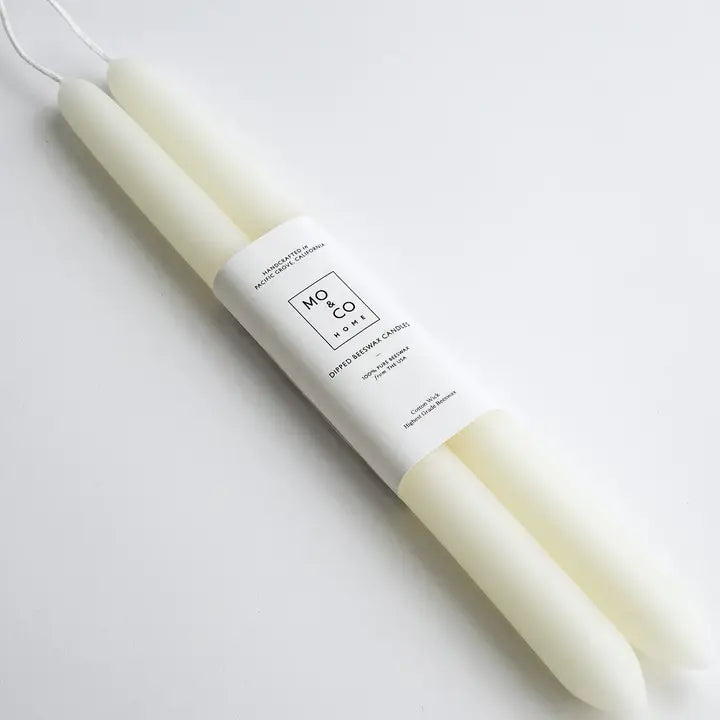 Dipped Beeswax Taper Candles