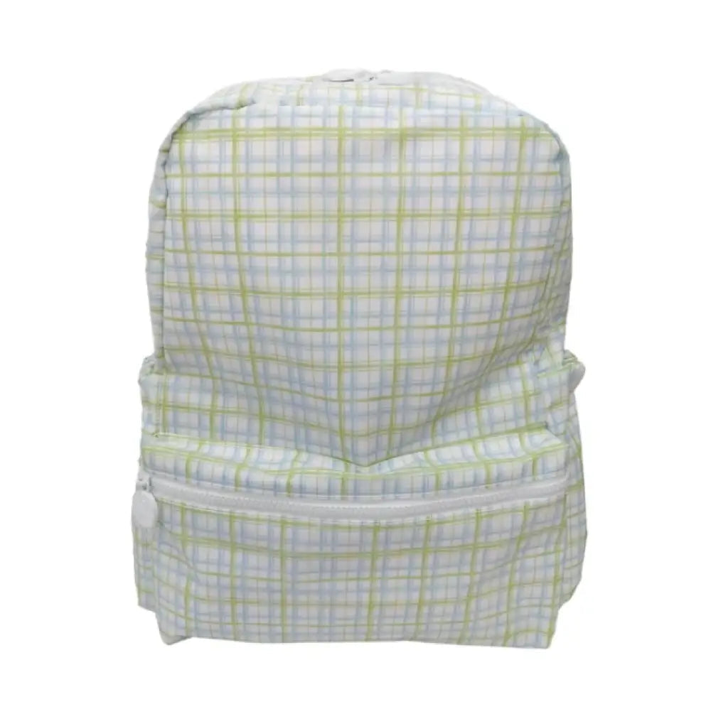 TRVL Plaid Green Backpack