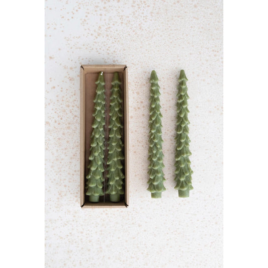Tree Shaped Taper Candles (Tall, Set of 2)