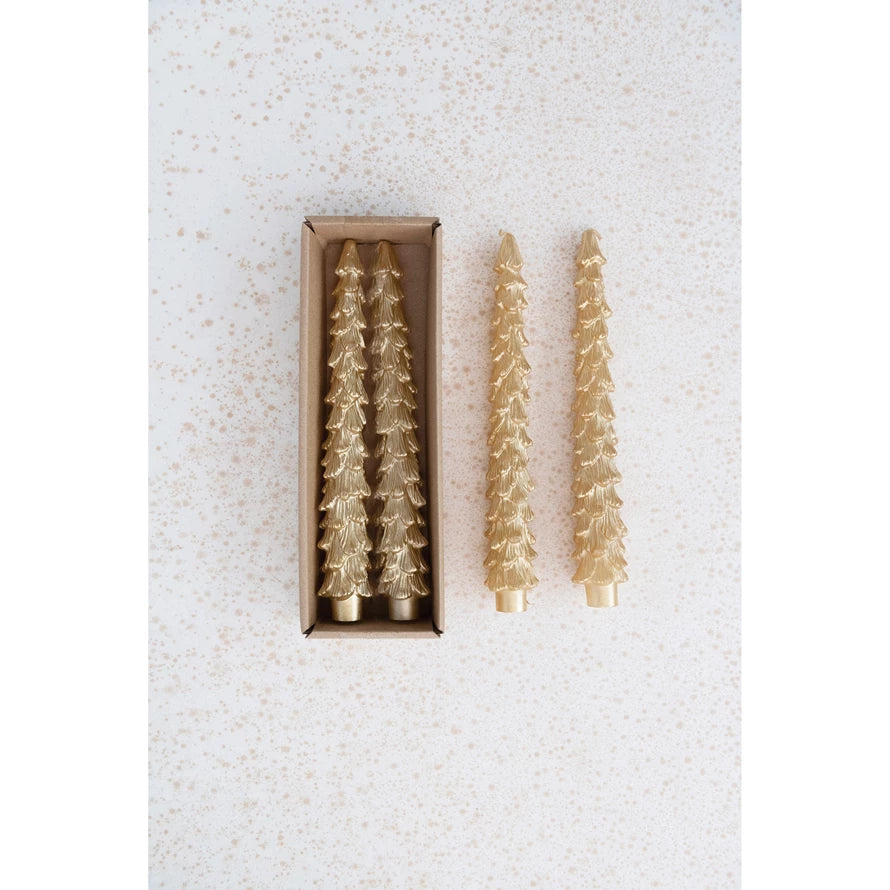 Tree Shaped Taper Candles (Tall, Set of 2)