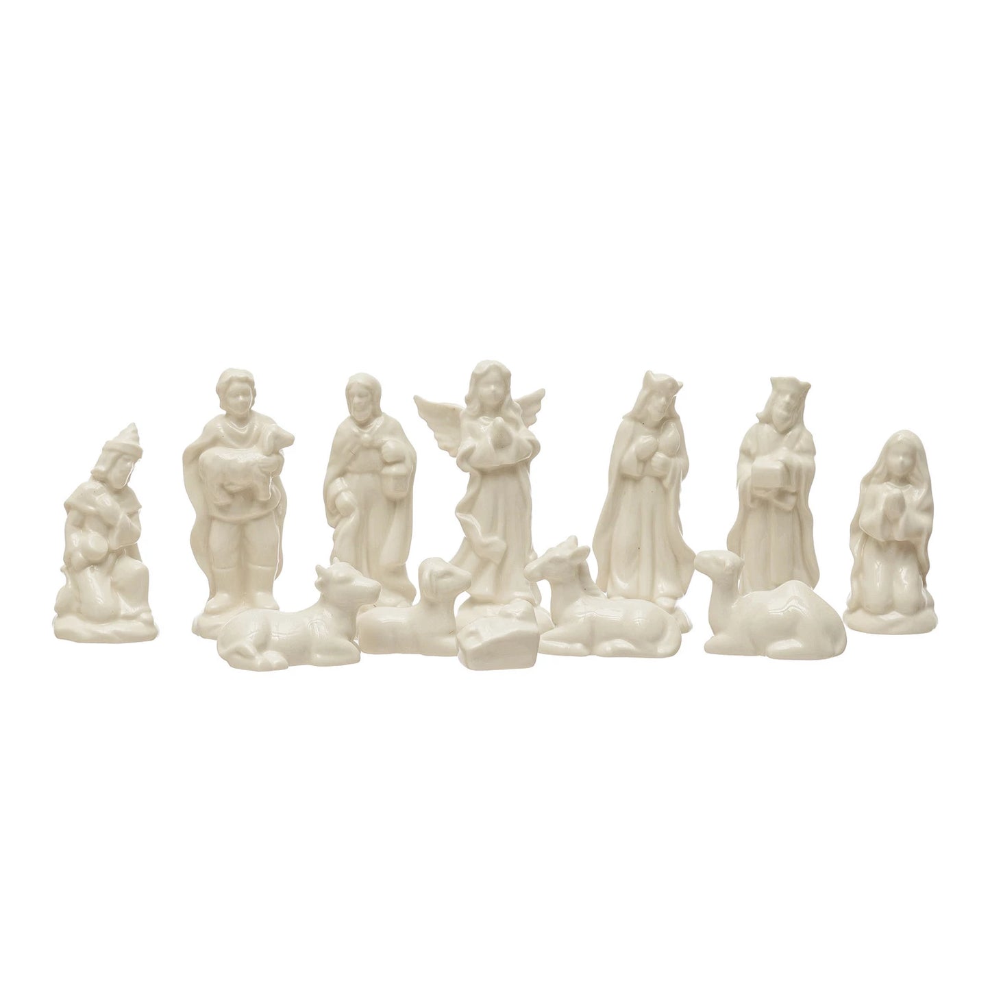 White Stoneware Nativity (Set of 12)