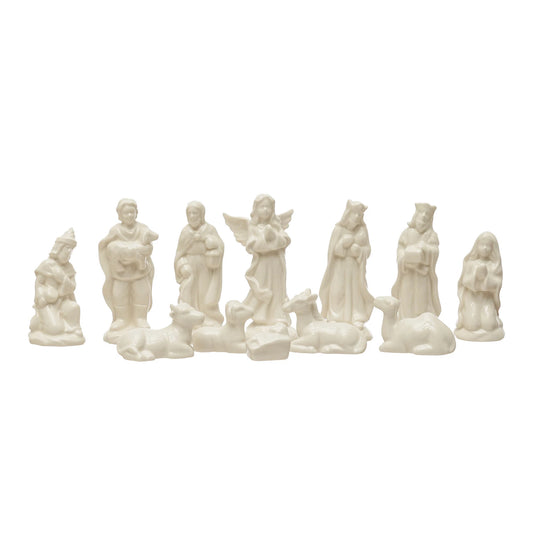 White Stoneware Nativity (Set of 12)