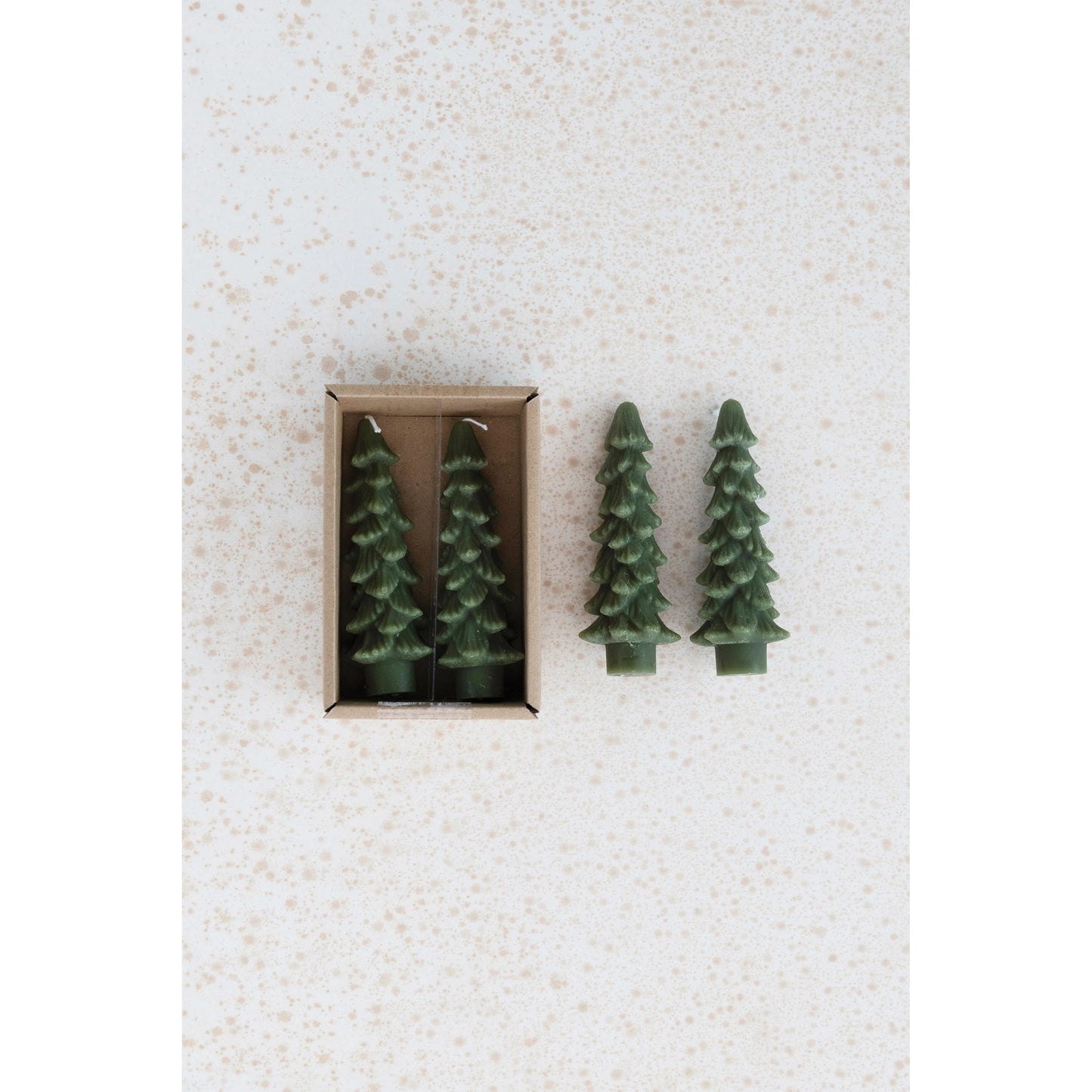 Tree Shaped Taper Candles (Set of Two, Short)