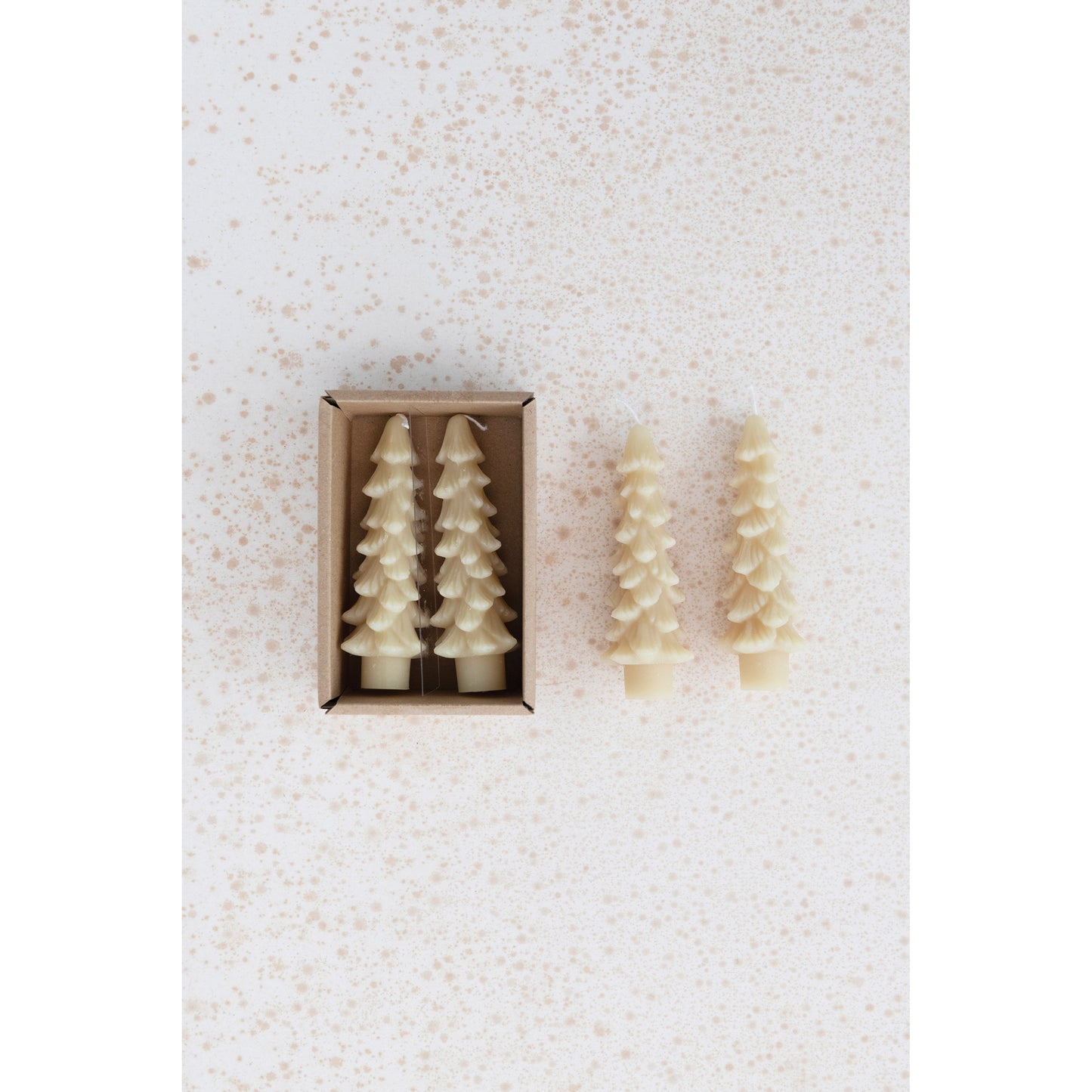 Tree Shaped Taper Candles (Set of Two, Short)