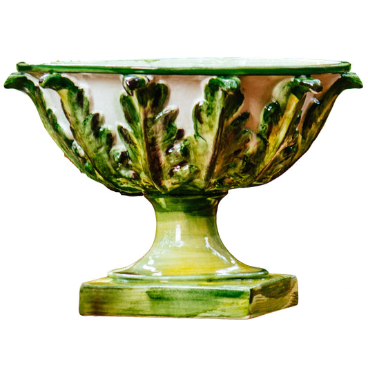 Garden Footed Bowl (White/Green)