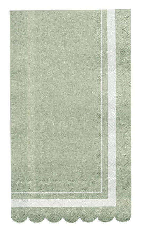 Sage Guest Towel w/ Scalloped Edge