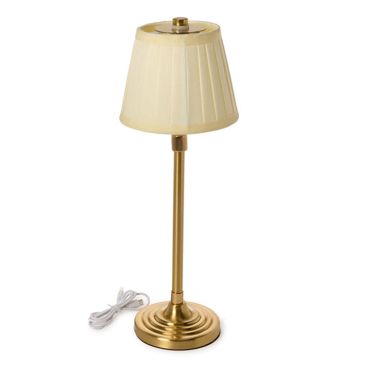 Cordless Table Lamp with Pleated Shade