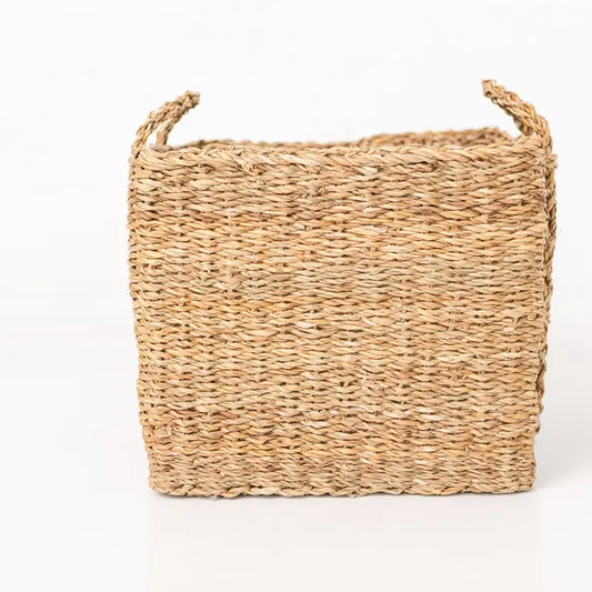 Handwoven Basket with Handles (Tall)
