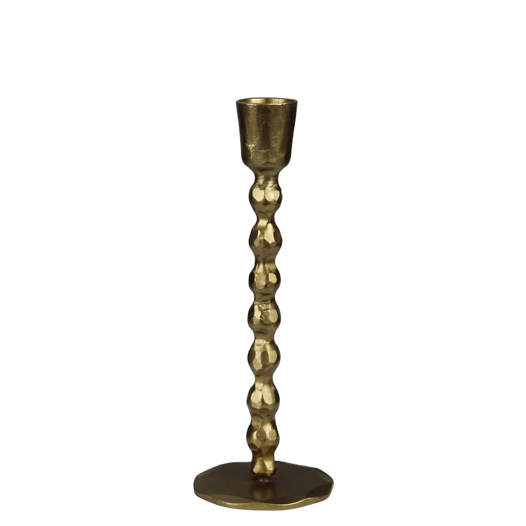 Beaded Stem Taper Holder, Brass - Medium